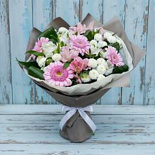 Букет цветов из:  Герберы, Альстромерии и Хризантемы в Мелихово