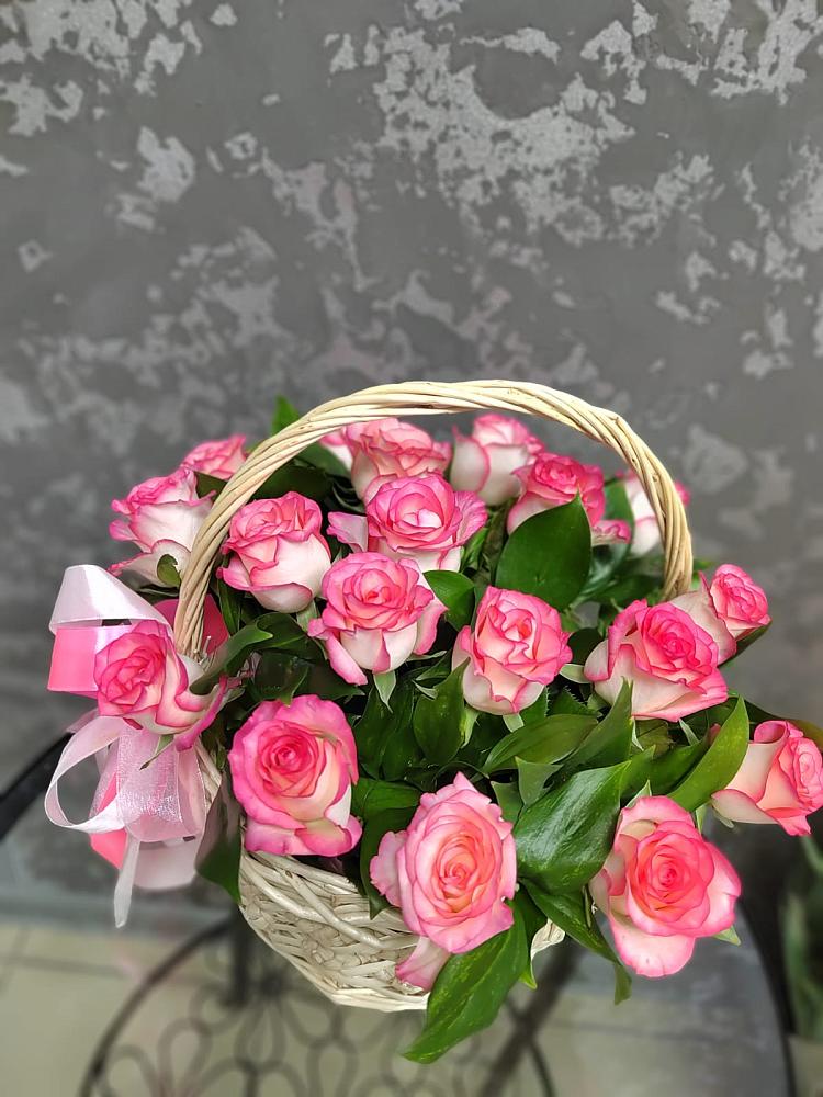 Цветочная композиция из Розы в корзине в Мелихово