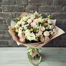 Букет цветов из:  Альстромерии, Розы и Хризантемы в Мелихово