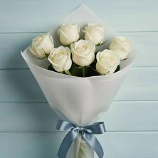 Букет 7 Белых роз Эдлесс Лав в Мелихово