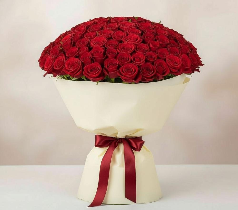 Букет 101 Красная роза Милано в Мелихово