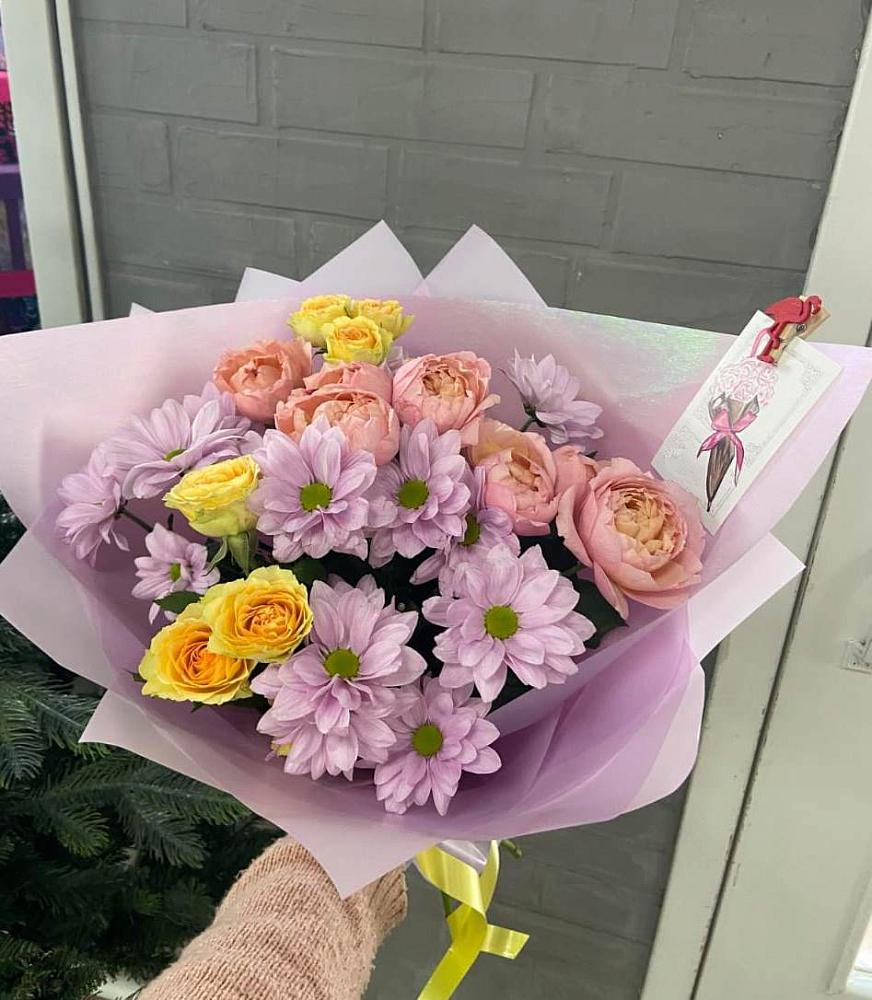 Букет цветов из: Хризантемы и Розы в Мелихово