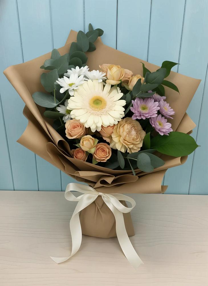 Букет цветов из: Герберы и Хризантемы в Мелихово