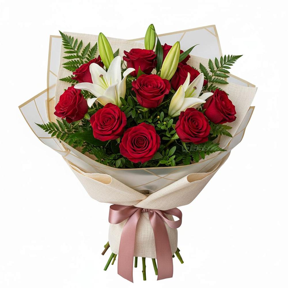 Букет цветов из: Лилии и Розы в Мелихово