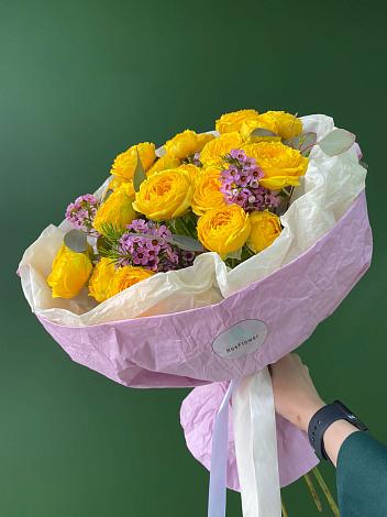 Букет Кустовые желтые розы в Мелихово