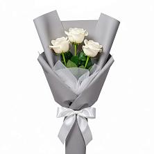 Букет 3 белые розы в Мелихово