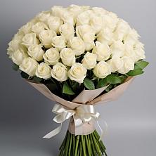 Букет 101 беля роза Белоснежка в Мелихово