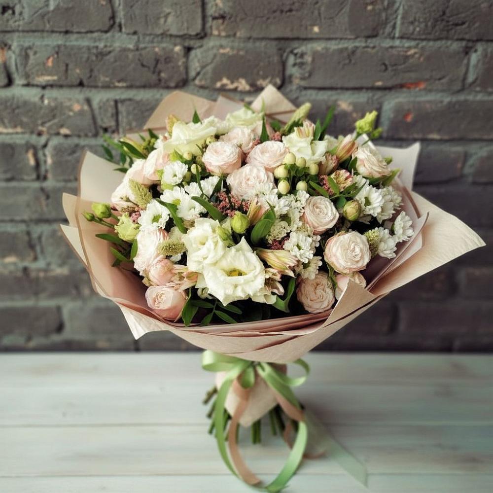 Букет цветов из: Альстромерии, Розы и Хризантемы в Мелихово