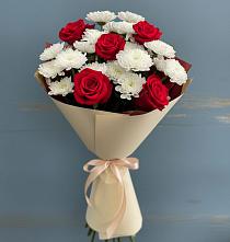 Букет цветов из:  Розы и Хризантемы в Мелихово
