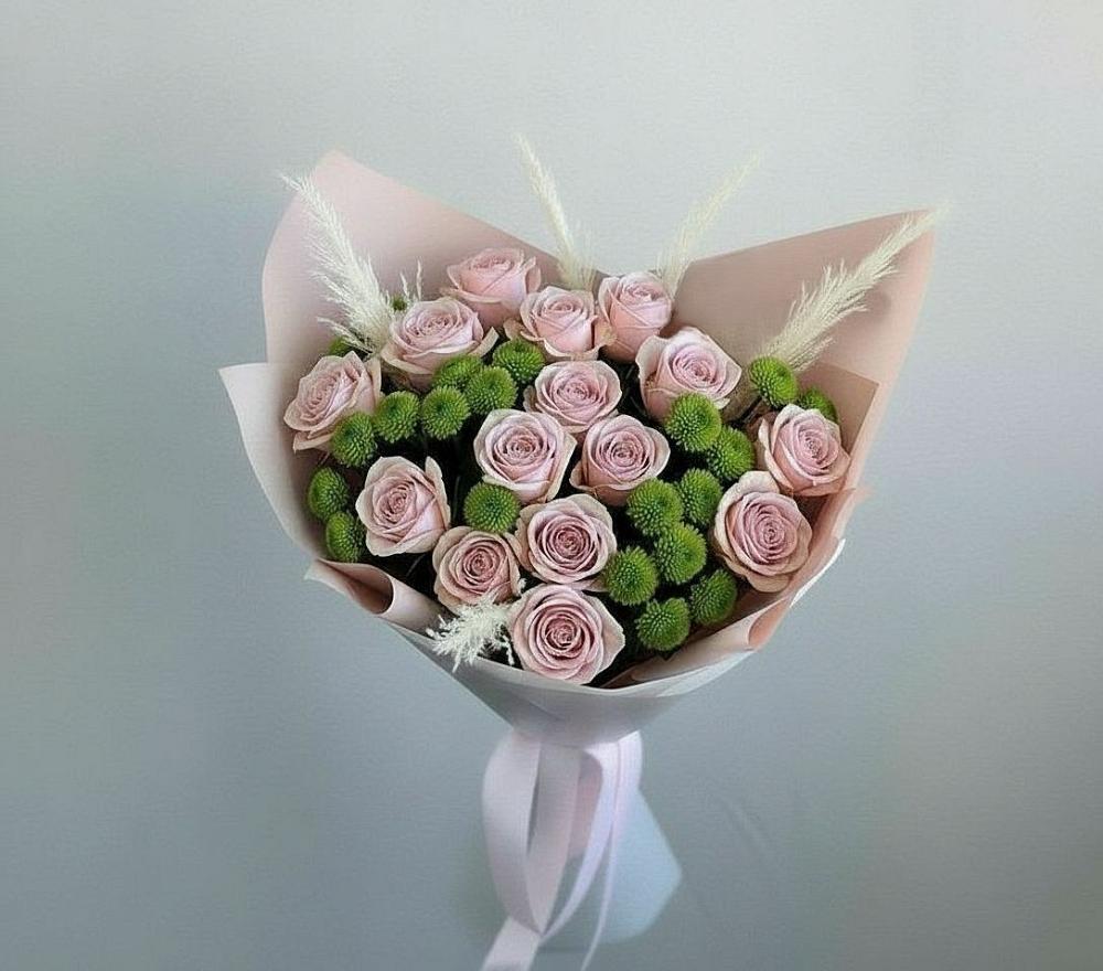 Букет цветов из: Розы и Хризантемы в Мелихово