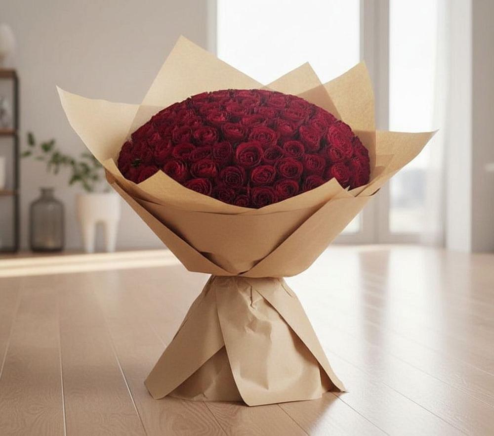 Букет 101 Красная роза в Мелихово
