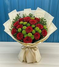 Букет цветов из:  Розы и Хризантемы в Мелихово