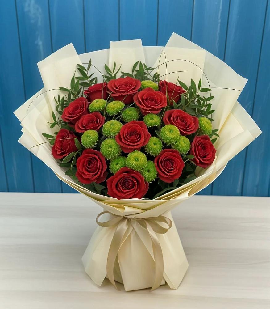 Букет цветов из: Розы и Хризантемы в Мелихово