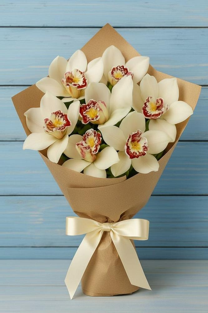 Букет цветов из: Орхидеи и Розы в Мелихово