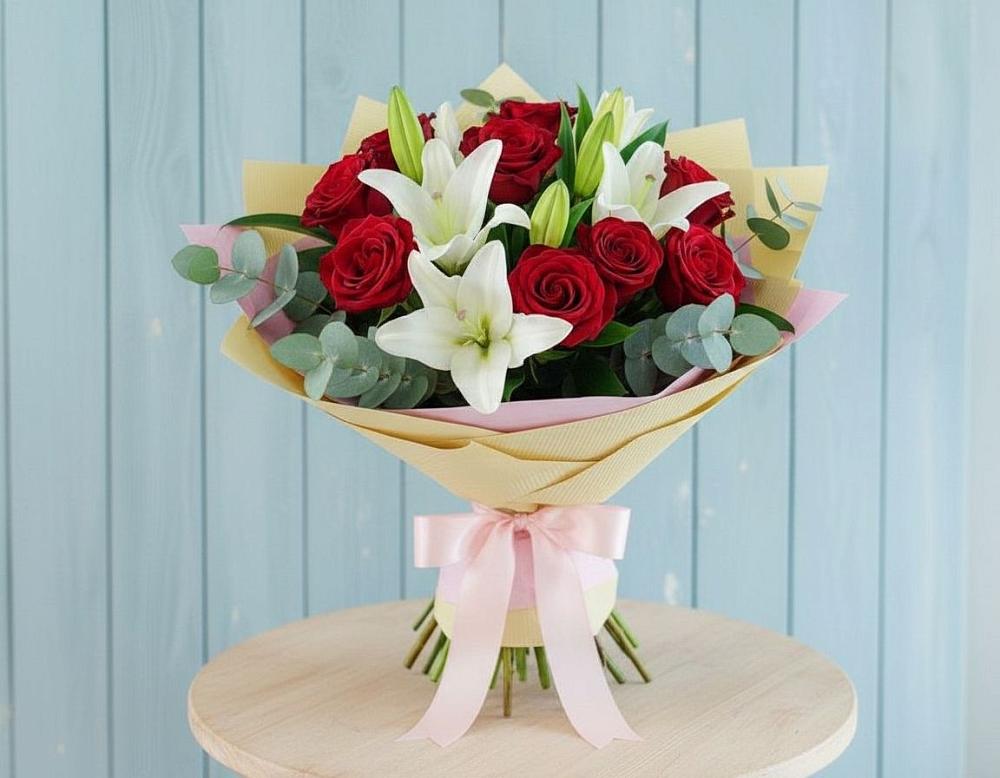 Букет цветов из: Лилии и Розы в Мелихово